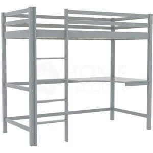 Home Discount - Sydney 3ft Single Solid Pine Wood Bunk Bed With Desk, Grey Home Discount - Sydney 3ft Single Solid Pine Wood Bunk Bed With Desk, Grey