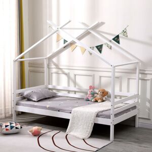 Slumberworx - teddy kids wooden house treehouse single bed frame White - White Slumberworx - teddy kids wooden house treehouse single bed frame White - White