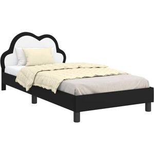 Children's Bed Frame with Headboard Black 90 x 190 cm PU vidaXL Children's Bed Frame with Headboard Black 90 x 190 cm PU vidaXL
