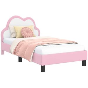 Children's Bed Frame with Headboard Pink 80 x 160 cm PU vidaXL Children's Bed Frame with Headboard Pink 80 x 160 cm PU vidaXL