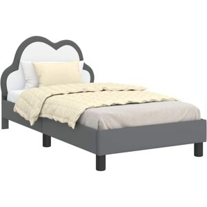 Children's Bed Frame with Headboard Light Grey 80 x 160 cm PU vidaXL Children's Bed Frame with Headboard Light Grey 80 x 160 cm PU vidaXL