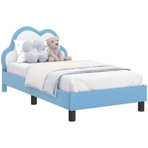 Children's Bed Frame with Headboard Blue 80 x 160 cm PU vidaXL Children's Bed Frame with Headboard Blue 80 x 160 cm PU vidaXL