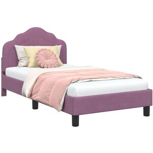 Children's Bed Frame with Headboard Purple 80 x 160 cm Velvet vidaXL Children's Bed Frame with Headboard Purple 80 x 160 cm Velvet vidaXL