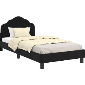 Children's Bed Frame with Headboard Black 90 x 200 cm Velvet vidaXL Children's Bed Frame with Headboard Black 90 x 200 cm Velvet vidaXL