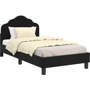 Children's Bed Frame with Headboard Black 80 x 160 cm Velvet vidaXL Children's Bed Frame with Headboard Black 80 x 160 cm Velvet vidaXL