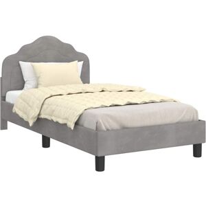 Children's Bed Frame with Headboard Light Grey 80 x 160 cm vidaXL Children's Bed Frame with Headboard Light Grey 80 x 160 cm vidaXL