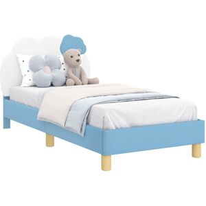 Children's Bed Frame with Headboard Blue 80 x 160 cm PU vidaXL Children's Bed Frame with Headboard Blue 80 x 160 cm PU vidaXL