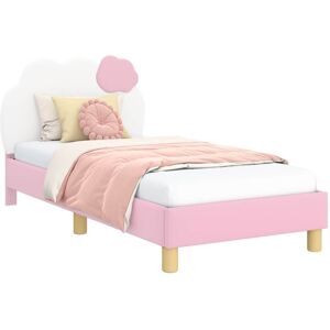 Children's Bed Frame with Headboard Pink 80 x 160 cm PU vidaXL Children's Bed Frame with Headboard Pink 80 x 160 cm PU vidaXL