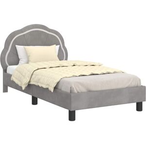 Children's Bed Frame with Headboard Light Grey 80 x 160 cm vidaXL Children's Bed Frame with Headboard Light Grey 80 x 160 cm vidaXL