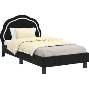 Children's Bed Frame with Headboard Black 80 x 160 cm Velvet vidaXL Children's Bed Frame with Headboard Black 80 x 160 cm Velvet vidaXL