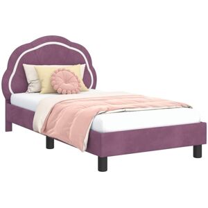 Children's Bed Frame with Headboard Purple 80 x 160 cm Velvet vidaXL Children's Bed Frame with Headboard Purple 80 x 160 cm Velvet vidaXL