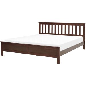BELIANI Bed Pine Wood MAYENNE 160 x 200 cm (EU King Size) Dark Brown BELIANI Bed Pine Wood MAYENNE 160 x 200 cm (EU King Size) Dark Brown