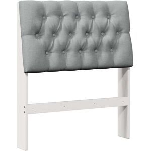 Upholstered Headboard Light Grey 80 cm Solid Pine Wood vidaXL Upholstered Headboard Light Grey 80 cm Solid Pine Wood vidaXL