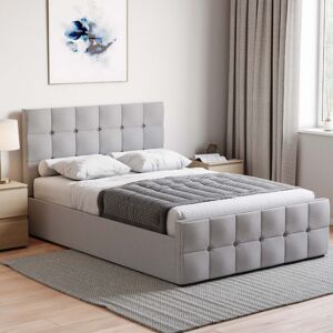 Home Discount - Valentina 4ft6 Double Fabric Ottoman Bed Frame, Light Grey Linen, 190 x 135 cm Home Discount - Valentina 4ft6 Double Fabric Ottoman Bed Frame, Light Grey Linen, 190 x 135 cm