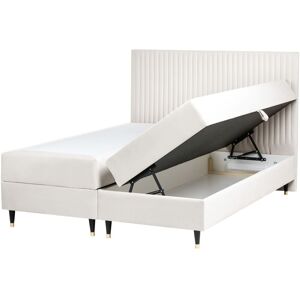BELIANI Divan Bed with Storage Velvet DAME 160 x 200 cm (EU King Size) Off-White BELIANI Divan Bed with Storage Velvet DAME 160 x 200 cm (EU King Size) Off-White