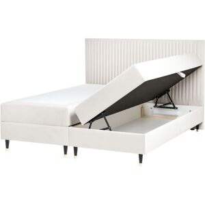 BELIANI Divan Bed with Storage Velvet DAME 180 x 200 cm (EU Super King) Off-White BELIANI Divan Bed with Storage Velvet DAME 180 x 200 cm (EU Super King) Off-White