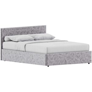 Home Discount - Veronica 5ft King Size Fabric Ottoman Bed Frame, Silver Velvet, 200 x 150 cm Home Discount - Veronica 5ft King Size Fabric Ottoman Bed Frame, Silver Velvet, 200 x 150 cm
