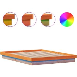 Led Bed Frame without Mattress Wax Brown 160x200 cm Solid Wood Vidaxl Led Bed Frame without Mattress Wax Brown 160x200 cm Solid Wood Vidaxl
