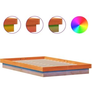 Led Bed Frame without Mattress Wax Brown 120x190 cm Small Double Solid Wood Vidaxl Led Bed Frame without Mattress Wax Brown 120x190 cm Small Double Solid Wood Vidaxl