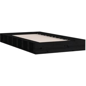 Vidaxl - Bed Frame without Mattress Black 75x190 cm Small Single Solid Wood Vidaxl - Bed Frame without Mattress Black 75x190 cm Small Single Solid Wood