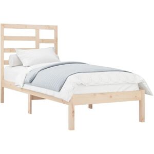 Bed Frame without Mattress Solid Wood 90x190 cm Single Single vidaXL Bed Frame without Mattress Solid Wood 90x190 cm Single Single vidaXL