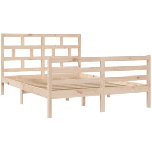 Vidaxl - 3101283 Bed Frame without Mattress Solid Wood 140x200 cm (810430+814194) Vidaxl - 3101283 Bed Frame without Mattress Solid Wood 140x200 cm (810430+814194)