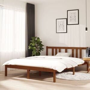 Bed Frame without Mattress Honey Brown Solid Wood 140x190 cm vidaXL Bed Frame without Mattress Honey Brown Solid Wood 140x190 cm vidaXL