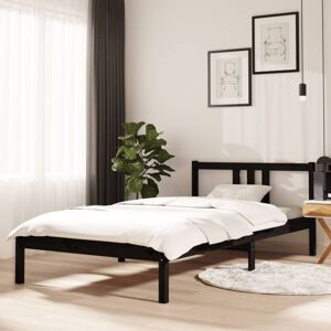 Bed Frame without Mattress Black Solid Wood 100x200 cm Vidaxl Bed Frame without Mattress Black Solid Wood 100x200 cm Vidaxl
