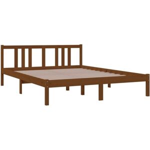 Bed Frame without Mattress Honey Brown Solid Wood 150x200 cm King Size Vidaxl Bed Frame without Mattress Honey Brown Solid Wood 150x200 cm King Size Vidaxl