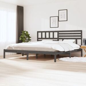 Vidaxl - Bed Frame without Mattress Grey Solid Wood Pine 200x200 cm Vidaxl - Bed Frame without Mattress Grey Solid Wood Pine 200x200 cm