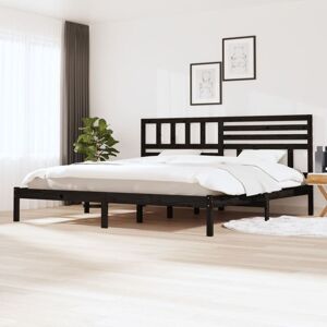 Vidaxl - Bed Frame without Mattress Black Solid Wood Pine 200x200 cm Vidaxl - Bed Frame without Mattress Black Solid Wood Pine 200x200 cm