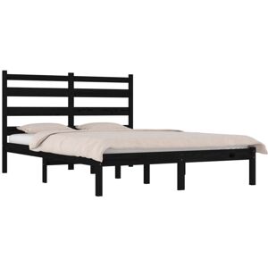 Vidaxl - 3103632 Bed Frame without Mattress Black Solid Wood 140x190 cm (810001+818424) Vidaxl - 3103632 Bed Frame without Mattress Black Solid Wood 140x190 cm (810001+818424)
