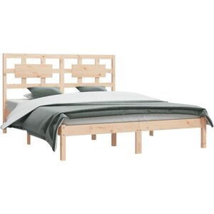 Bed Frame without Mattress 150x200 cm King Size Solid Wood Pine vidaXL Bed Frame without Mattress 150x200 cm King Size Solid Wood Pine vidaXL