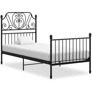 Bed Frame without Mattress Black Metal 100x200 cm Vidaxl Bed Frame without Mattress Black Metal 100x200 cm Vidaxl