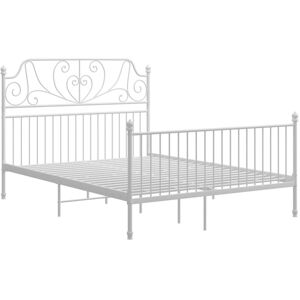 vidaXL Bed Frame White Metal 140x200 cm Bedroom Furniture Unit Bedstead vidaXL Bed Frame White Metal 140x200 cm Bedroom Furniture Unit Bedstead
