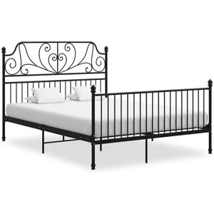 Bed Frame without Mattress Black Metal 140x200 cm Vidaxl Bed Frame without Mattress Black Metal 140x200 cm Vidaxl