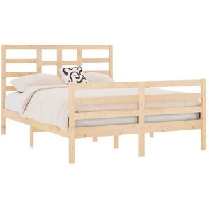 Bed Frame without Mattress Solid Wood 140x190 cm vidaXL Bed Frame without Mattress Solid Wood 140x190 cm vidaXL