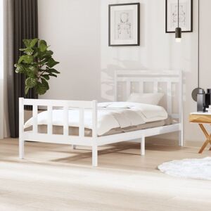 3100710 Bed Frame without Mattress White Solid Wood 100x200 cm (810073+814080) vidaXL 3100710 Bed Frame without Mattress White Solid Wood 100x200 cm (810073+814080) vidaXL