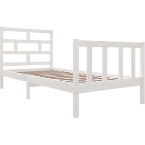 Bed Frame without Mattress White Solid Wood Pine Single vidaXL Bed Frame without Mattress White Solid Wood Pine Single vidaXL