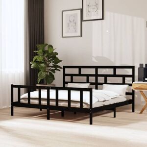 Vidaxl - 3101372 Bed Frame without Mattress Black Solid Wood 200x200 cm (810106+814218) Vidaxl - 3101372 Bed Frame without Mattress Black Solid Wood 200x200 cm (810106+814218)