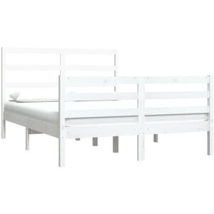Bed Frame without Mattress White Solid Wood Pine 140x190 cm Vidaxl Bed Frame without Mattress White Solid Wood Pine 140x190 cm Vidaxl
