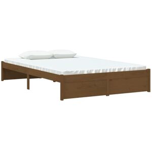 Bed Frame without Mattress Honey Brown Solid Wood 120x190 cm Small Double Vidaxl Bed Frame without Mattress Honey Brown Solid Wood 120x190 cm Small Double Vidaxl