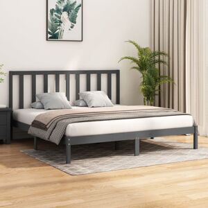 Bed Frame without Mattress Grey Solid Wood Pine 200x200 cm Vidaxl Bed Frame without Mattress Grey Solid Wood Pine 200x200 cm Vidaxl
