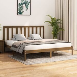 Vidaxl - Bed Frame without Mattress Honey Brown Solid Wood Pine 200x200 cm Vidaxl - Bed Frame without Mattress Honey Brown Solid Wood Pine 200x200 cm
