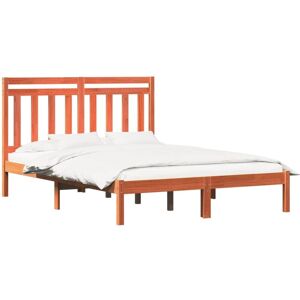 Bed Frame with Headboard Wax Brown 140 x 190 cm Solid Pine Wood vidaXL Bed Frame with Headboard Wax Brown 140 x 190 cm Solid Pine Wood vidaXL
