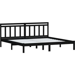 Vidaxl - 3100613 Bed Frame without Mattress Black Solid Wood 200x200 cm (810041+814118) Vidaxl - 3100613 Bed Frame without Mattress Black Solid Wood 200x200 cm (810041+814118)