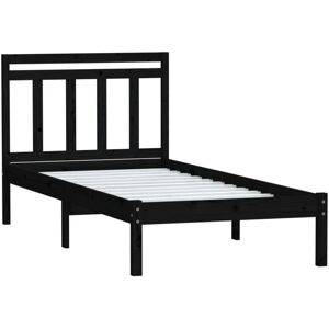 3100583 Bed Frame without Mattress Black Solid Wood 100x200 cm (810011+814083) Vidaxl 3100583 Bed Frame without Mattress Black Solid Wood 100x200 cm (810011+814083) Vidaxl