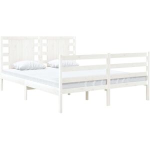 Vidaxl - Bed Frame without Mattress White 120x190 cm Small Double Solid Wood Pine Vidaxl - Bed Frame without Mattress White 120x190 cm Small Double Solid Wood Pine