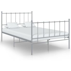 Bed Frame without Mattress Grey Metal 120x200 cm Vidaxl Bed Frame without Mattress Grey Metal 120x200 cm Vidaxl