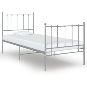 Bed Frame without Mattress Grey Metal 100x200 cm Vidaxl Bed Frame without Mattress Grey Metal 100x200 cm Vidaxl